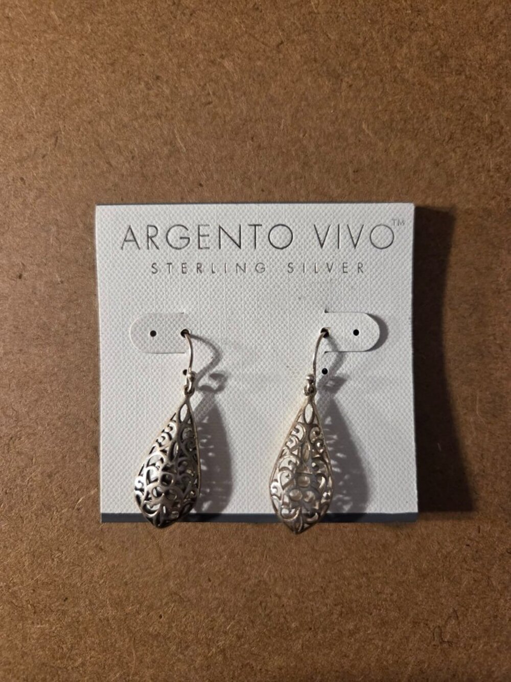 Argento VIVO NWT Sterling Silver Dangling Filigree Pierced Earrings